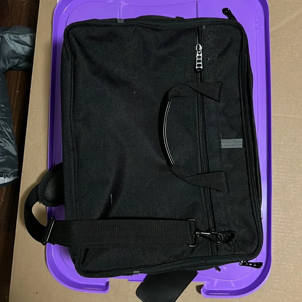 Large black soft briefcase